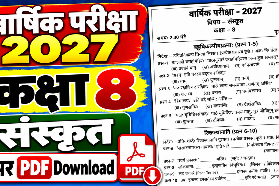 Class 8 Sanskrit Varshik Paper 2027 PDF Download