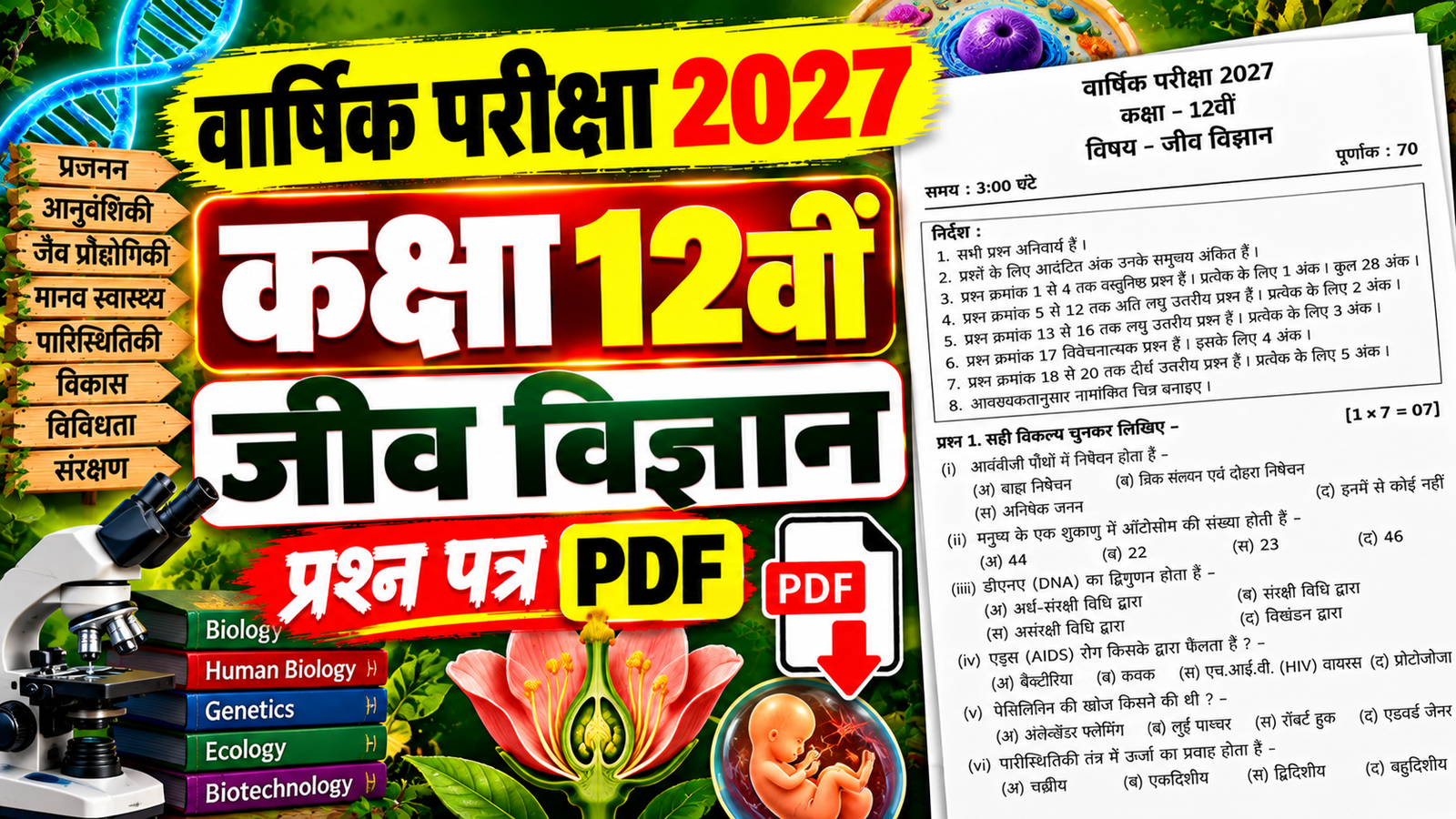 Class 12 Biology Varshik Paper 2027 PDF Download