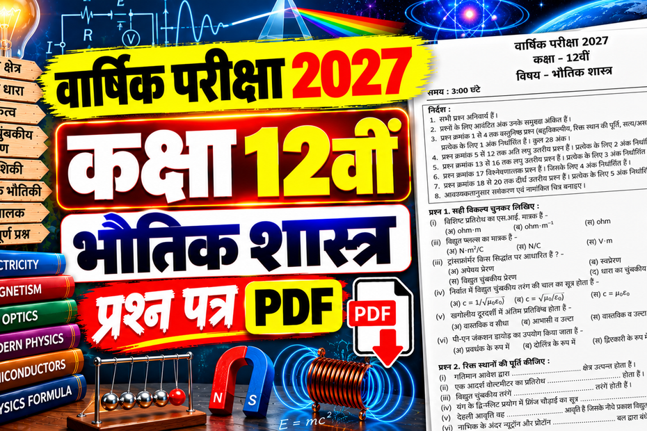 Class 12 Physics Varshik Paper 2027 PDF Download